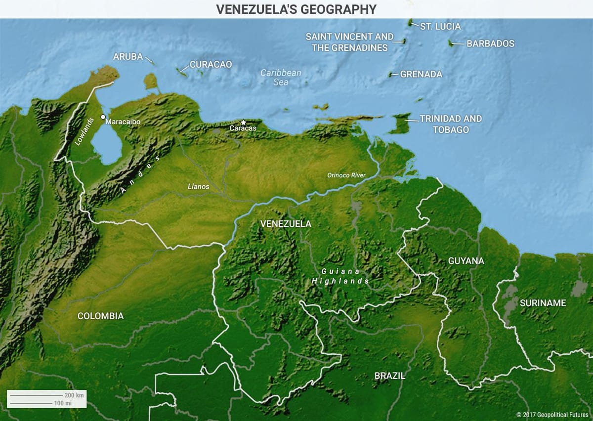 xəritə coğrafiya Venesuela 