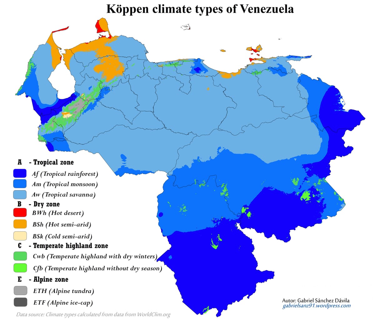 kart Venesuela iqlimi
