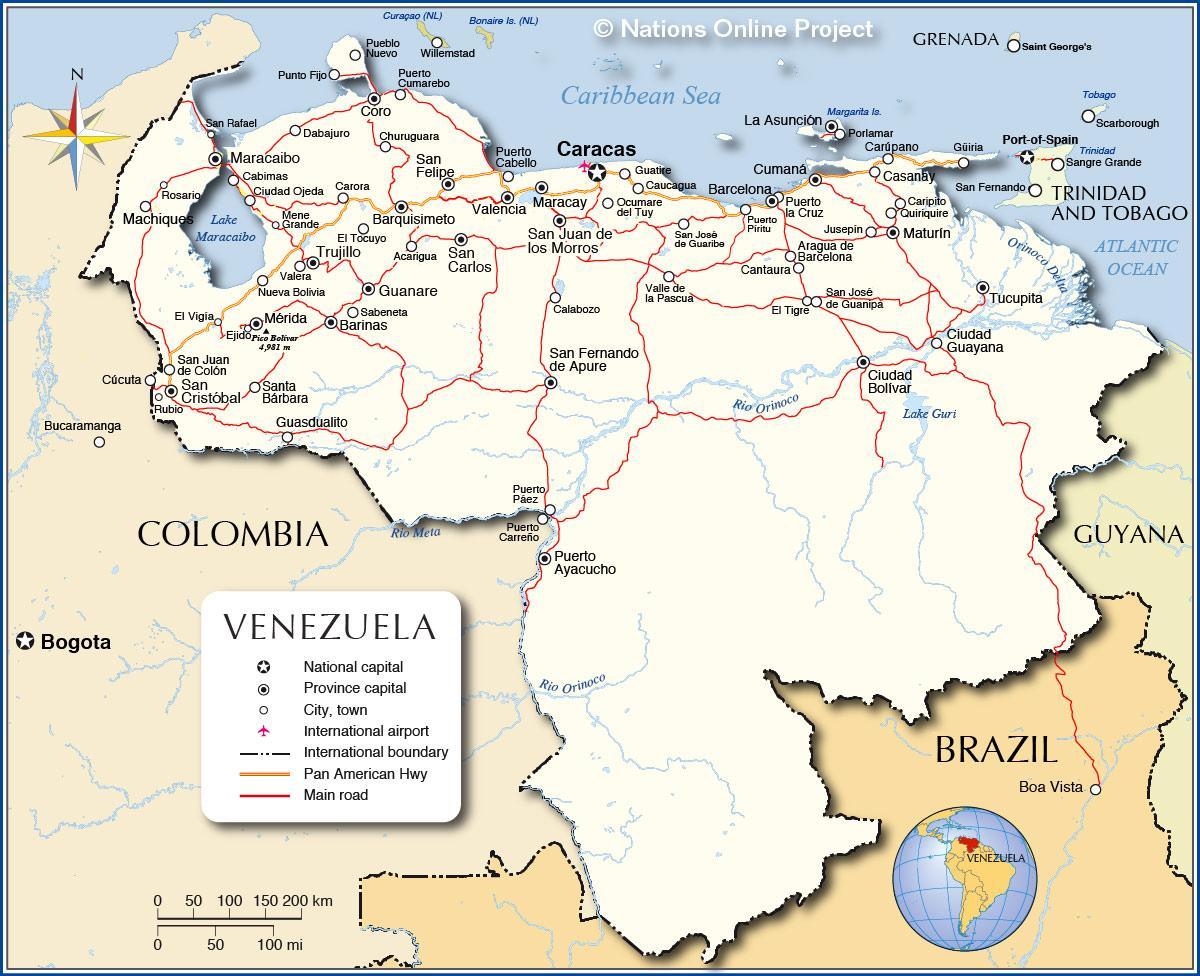 ətraflı xəritəsi Venesuela