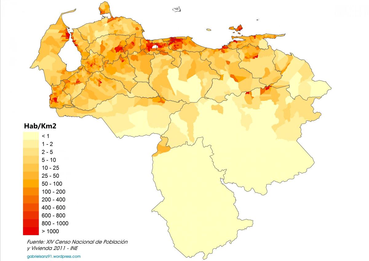 Venesuela kart əhalinin sıxlığı 