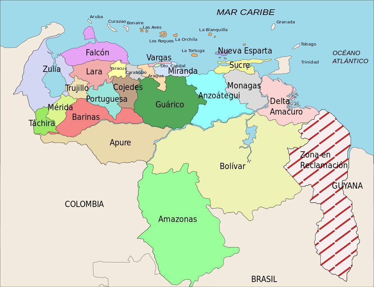 kart Venesuela dövlətləri