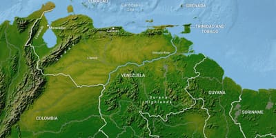 Xəritə coğrafiya Venesuela 