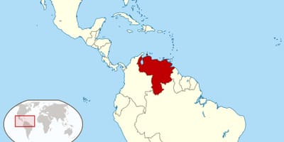 Venesuela xəritədə Cənubi Amerika